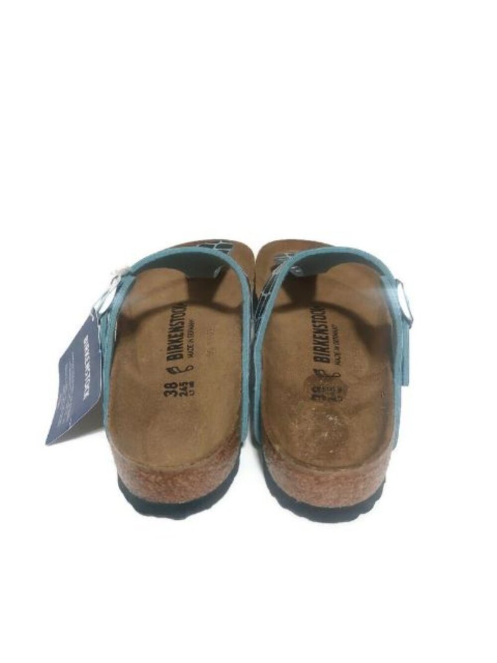 Birkenstock Gizeh Womens 7 Thong Sandals Gator Gleam Ocean Breeze EU 38 Regular - Picture 7 of 9